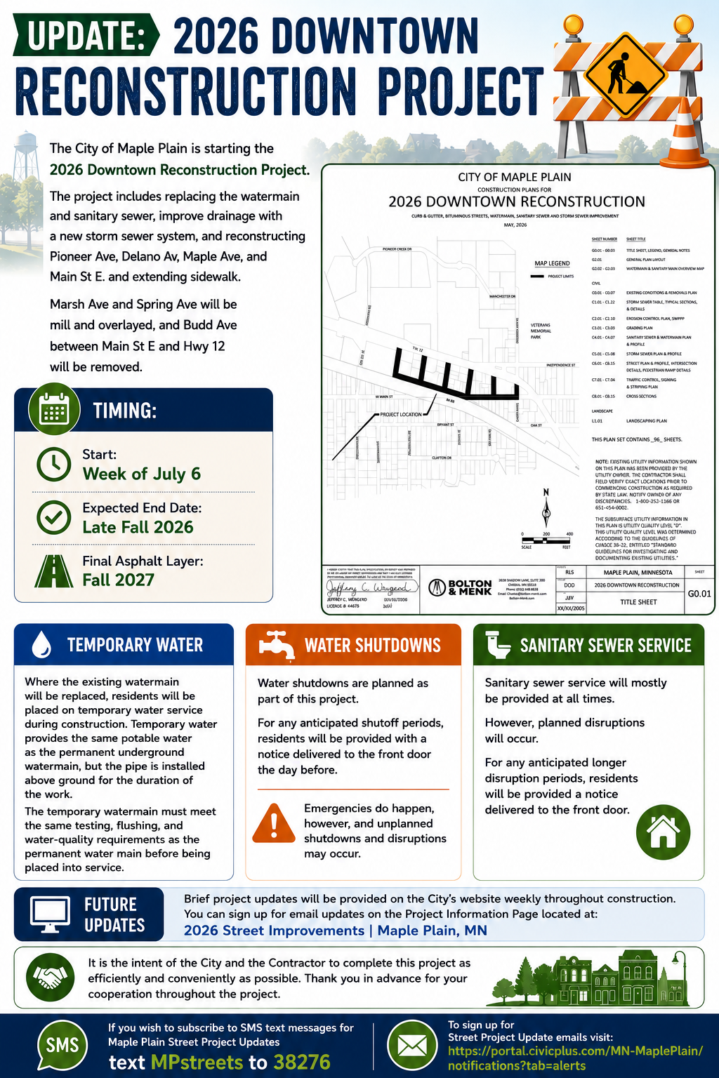 UPDATE: 2026 Downtown Reconstruction Project | Maple Plain, MN