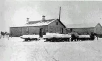 Snow-covered creamery