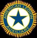 American Legion Auxiliary logo featuring a blue star in a circle with gold rays and text reading "American Legion Auxiliary.