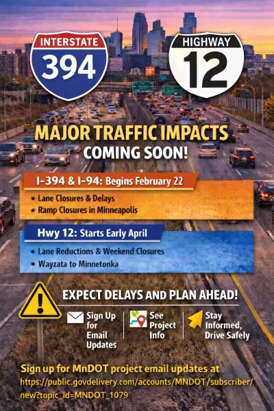 HWY 12 and 394 roadwork image