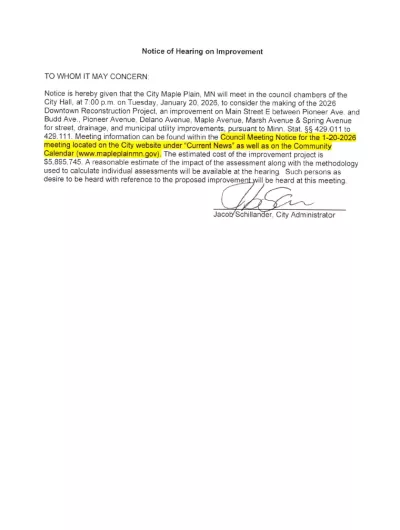 Notice of public hearing