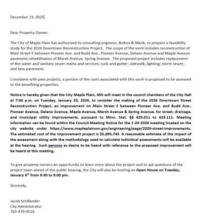 open house notification