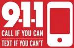 red and white logo with text 9-1-1 Call if you can, text if you can't
