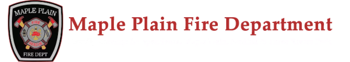 blue logo with axes and the text Maple Plain Fire Department